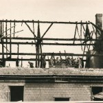 Der Dachstuhl des Hauses Aloys Willems nach dem Brand 1968